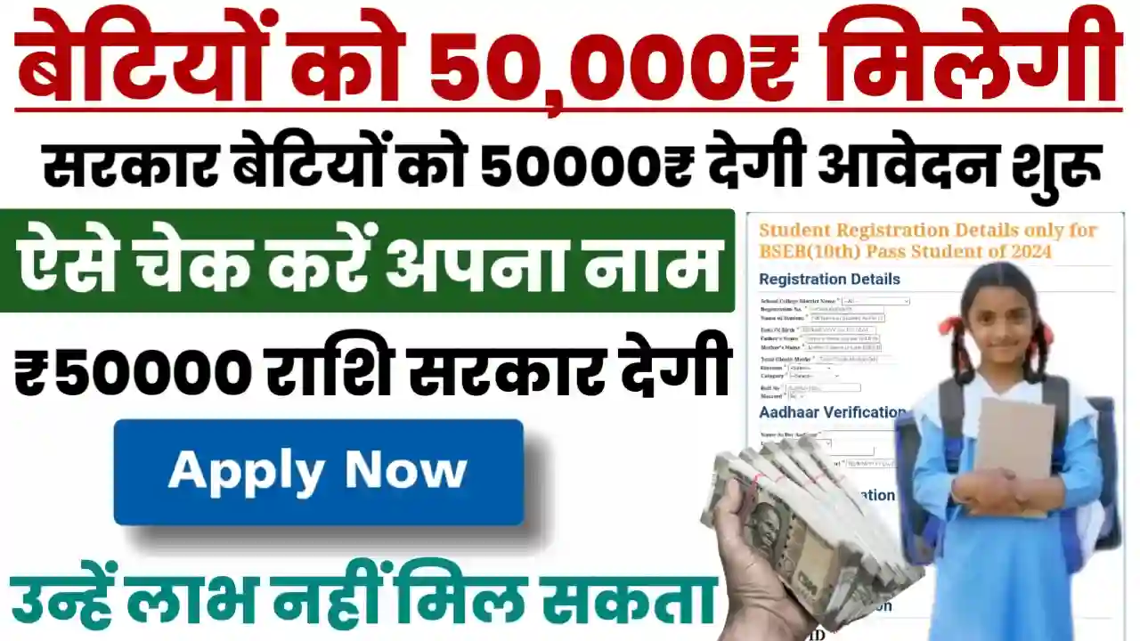 Sarkar Beti ko 50000 Rs Degi Yojana Apply