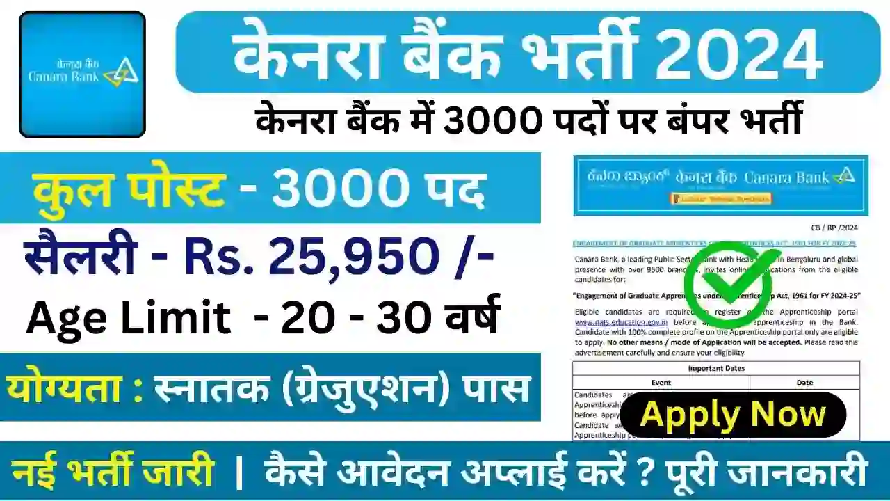 Canara Bank New Finance job Post Apply Now 2024